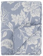 Modrý bavlnený prehoz s kvetmi Aix Quilt - 130*180 cm