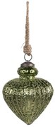 Zelená sklenená vianočná ozdoba M - Ø 10*13 cm