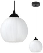 Závesné svietidlo Costa, 1x biele sklenené tienidlo, b