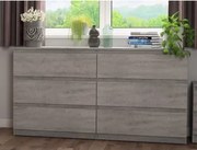 Široká komoda Carlos, šedý betón, 150 cm%