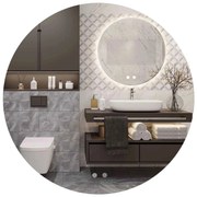 Kulaté nástěnné zrcadlo s LED osvětlením HZJ 60 cm