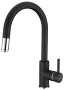 ALVEUS 1129022 - Drezová batéria s vyťahovacou sprškou DELOS 38 cm granit/čierna