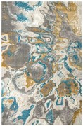 Koberec 6761A Zer Lux sivý / tyrkysový / zlatý
