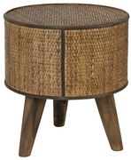Hnedý drevený odkladací stolík Canya - Ø 35*39 cm