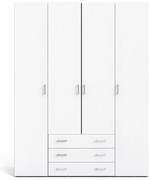 Biela šatníková skriňa 154x200 cm Space – Tvilum