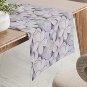 Biante Dekoračný behúň na stôl PML-032 Designové kvety na sivom 20x180 cm
