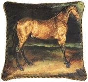 Zamatový vankúš s motívom koňa - 45 * 45 * 10cm