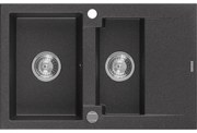Mexen Gaspar - drez granitový 73,7x47,5cm, 1,5-komorový, čierna-škvrny, 6507731505-76