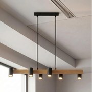Brilagi - Luster na lanku SELE 6xGU10/30W/230V čierny/dubový dekor