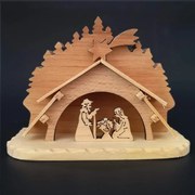 AMADEA Drevený betlehem, masívne drevo, 14,5x11x3 cm