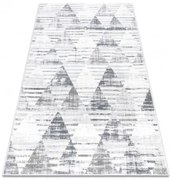 Koberec POLI 9051A Geometrický, trojuholníky biely / sivý