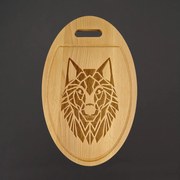 AMADEA Drevená servírovacia doska - podnos oválne vlk, masívne drevo, 38 cm
