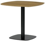 Stůl jídelní, 80x80x71 cm, MDF, kov, dub / černá