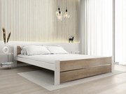 Posteľ IKAROS DOUBLE 160 x 200 cm, biela/dub sonoma Rošt: S lamelovým roštom, Matrac: Bez matraca