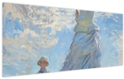 Obraz - Claude Monet, Woman with a Parasol - Madame Monet and Her Son, reprodukcia (120x50 cm)