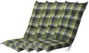 Podložka na kreslo Valencia, 120 x 50 x 8 cm, károvaná/zelená/sivá, 4 kusy  (800003511)