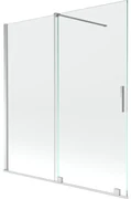 Mexen Velar, 2-krídlová posuvná vaňová zástena 150 x 150 cm, 8mm číre sklo, chrómový profil, 896-150-000-01-01