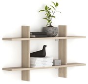 Kancelárska nástenná polica dvojitá SOLID, 1250 x 200 x 700 mm, dub prírodný