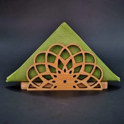 AMADEA Drevený stojanček na obrúsky v tvare mandaly, masívne drevo, 12,3x6,5x3,5 cm