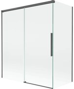 Mexen Rox, 2-krídlová posuvná vaňová zástena 140 + 70 x 150 cm, 8mm číre sklo, brúsený grafit profil, 8C9-140-070-66-00