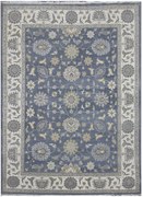 Ručne viazaný kusový koberec Diamond DC-Zigler Jeans blue / ivory, 180x275, modrá, chodba / predsieň, Diamond Carpets India