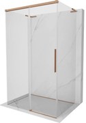 Mexen Rox-3SL, 3-stenný posuvný sprchový kút 95 x 70 cm, 8mm číre sklo, medený matný profil, 8C2L-095-070-65-00-3S