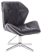 LuxuryForm DESIGN Stolička MILANO MAX na striebornom kríži - čierna