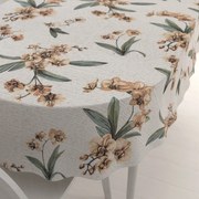 Biante Bavlnený oválny obrus Sandra SA-624 Hnedé orchidey na bielom 50x100 cm