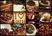 Fototapeta - I love coffee - koláž (254x184 cm)