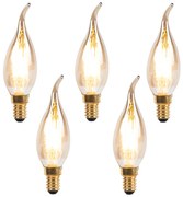 Sada 5 stmievateľných LED vláknových sviečkových žiaroviek E14 240V 3W 250lm