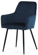 Autronic BONTEC Jedálenská stolička, čierna, zamatová látka, DCH-215 BK4 Farba: Modrá