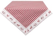 Štvorcový bavlnený obrus Country Life Animals bielo-červený - 100 * 100 cm
