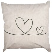 Béžovo-zelená obliečka na vankúš so srdiečkami Hearts Love - 45*45cm