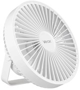 Vayox LED Nabíjací stolný ventilátor s LED osvetlením LED/2W/5V USB 2400 mAh biela BX0057
