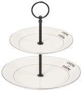 Krémový porcelánový 2 poschodový etažér Crème de la Crème - Ø 27,5*Ø 20*23 cm