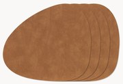 Asymetrické kožené prestierania Curve, 4 ks