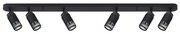 Bodové svietidlo Vertical, 6x čierne kovové tienidlo, b