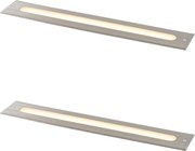 Sada 2 moderných zemných bodových svetiel oceľ 50 cm vrátane LED IP65 - Eline