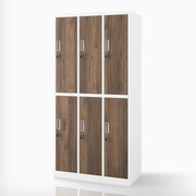 Šatníková skriňa BHP biela / orech, 6-dverová: Eco Design IGOR, 900 x 1850 x 450 mm