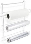 CONFORTIME Závesný organizér na alobal, fóliu a kuchynské utierky, biely kov CANTE