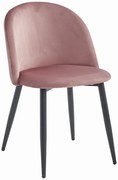Jedálenská stolička BELLO zamatová tmavoružová (čierne nohy)
