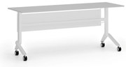 Mobilný stôl PRIMO MOVE, 180x60 cm, biela podnož, sivá