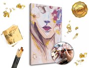Maľovanie podľa čísel PREMIUM GOLD – Žena s kvetinami
