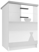 Kuchynská skrinka Belini spodná so zásuvkami 60 cm biely lesk s pracovnou doskou  INF SDSZ1-60/0/WT/W/0/B1