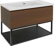 Kúpeľňová skrinka s umývadlom SAT B-Way 80x30x45 cm orech mat BWAY80NUTFU3WMA