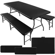 JAKS Skladací pivný set 180 cm čierny