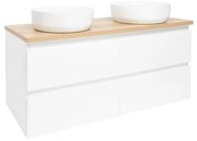 Kúpeľňová skrinka s umývadlom SAT B-Way 119x50x45 cm biely lesk BWAY2120WDOAKU2