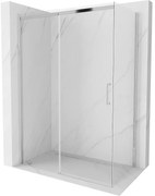 Mexen Omega, sprchovací kút s posuvnými dverami 130 (dvere) x 70 (stena) cm, 8mm číre sklo, chrómový profil, 825-130-070-01-00