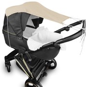 Mušelínová slnečná strieška na kočík NATURE - béžová