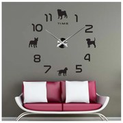 Hodiny na stenu pes aj silver l SENTOP 12SZ069